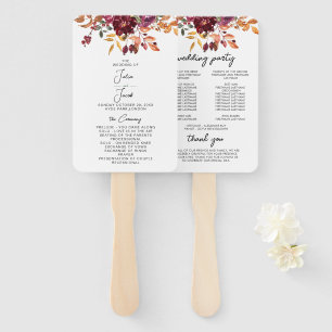 Abanico Elegante Boda floral de acuarela de otoño