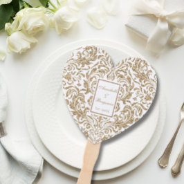 Abanico Elegante Boda Purpurina de Burgos Blancos y Oro