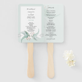 Abanico Elegante Boho Eucalyptus Flores Watercolor Art