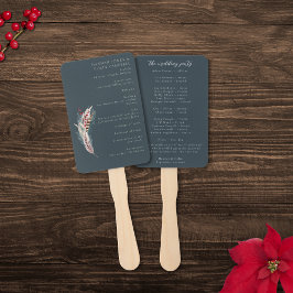 Abanico Elegante Boho Rustic Pampas & Pine Green Tan Red P