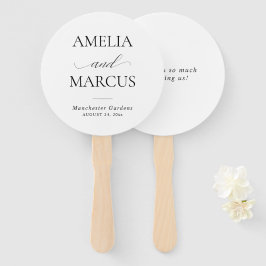 Abanico Elegante Caligrafía Clásica de Bodas con Letra Scr