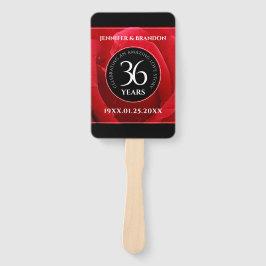 Abanico Elegante celebración del 36° Aniversario Rosa Boda