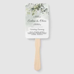 Abanico Elegante cena de eucalipto con vegetación boho