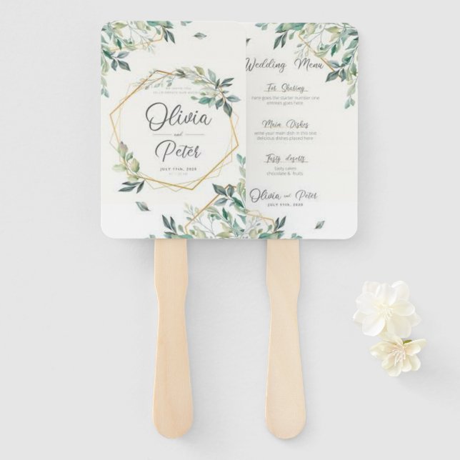 Abanico Elegante diseño moderno Flower Image (Anverso y reverso)