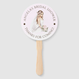 Abanico Elegante ducha de novias rosada