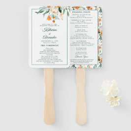 Abanico Elegante escritura verde Boda floral Ceremonia
