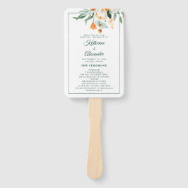 Abanico Elegante escritura verde Boda floral Ceremonia