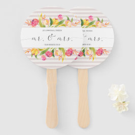 Abanico Elegante Floral Sr. y Sra. Boda | Hinchas manuales