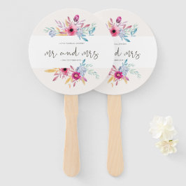 Abanico Elegante Floral Sr. y Sra. Boda | Hinchas manuales