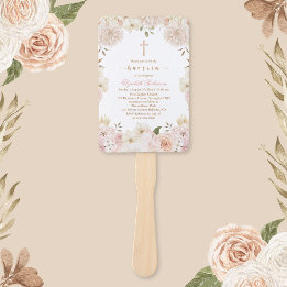 Abanico Elegante grupo de fans del bautismo floral de boho
