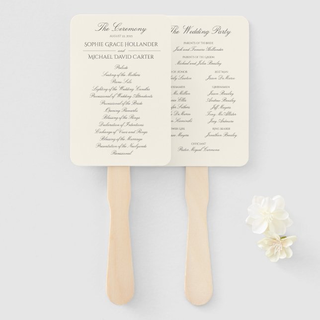 Abanico Elegante juego de fans del Programa de Bodas de Ma (Anverso y reverso)