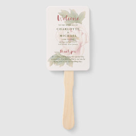Abanico Elegante mano del programa Rubor de bodas con flor