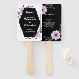 Abanico Elegante marco geométrico programa de matrimonio p