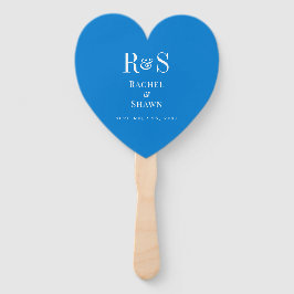 Abanico Elegante Moda azul Boda de monograma moderno