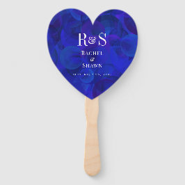 Abanico Elegante Moda azul real Boda monograma moderno