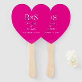 Abanico Elegante Moda rosa Boda de monograma moderno