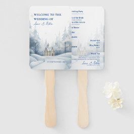 Abanico Elegante paisaje Snowy Winter Wedding Program