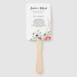Abanico Elegante Personalizado del programa de bodas de fl