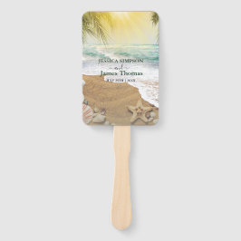 Abanico Elegante Playa De Sunshine Y Océano Azul