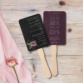 Abanico Elegante programa de arboroja negra floral negra