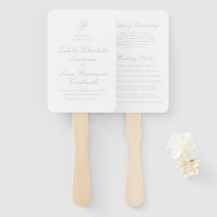 Abanico Elegante Programa de Boda Arenoso Neutral Tradicio
