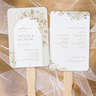 Abanico Elegante Programa de Boda Botánica de Arco Oral