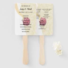 Abanico Elegante programa de Boda de crema