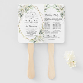 Abanico Elegante Programa de Boda de Floral Azul Dusty