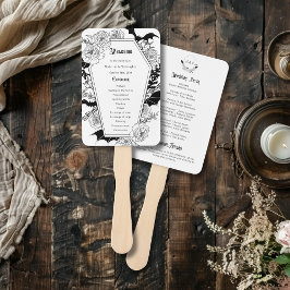 Abanico Elegante programa de Boda de Floral Gótica