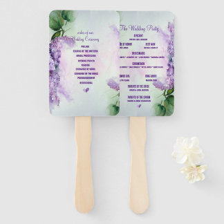 Abanico Elegante Programa de Boda de Flores Lilac