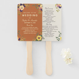 Abanico Elegante Programa de Boda Floral