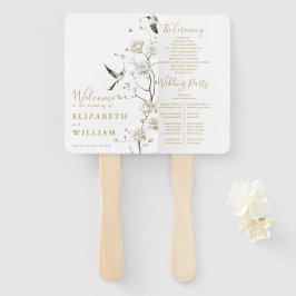 Abanico Elegante programa de Boda Floral Chinoiserie Gold