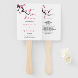 Abanico Elegante programa de Boda floral con flores de cer