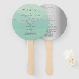 Abanico Elegante Programa de Boda Gris