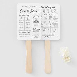 Abanico Elegante programa de boda infográfica única y mode