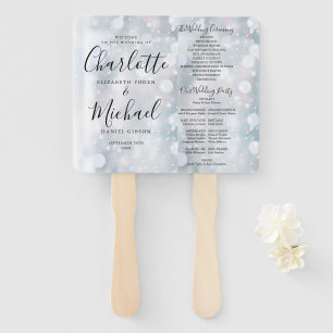 Abanico Elegante Programa de Boda Invernal con Letra Moder