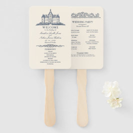 Abanico Elegante Programa de Boda Manor del Chateau Antigu