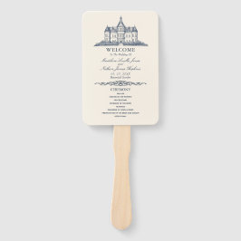 Abanico Elegante Programa de Boda Manor del Chateau Antigu