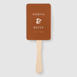 Abanico Elegante programa de boda naranja retro quemado