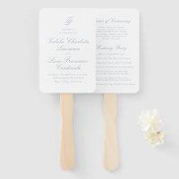 Elegante programa de boda polvoriento azul tradici