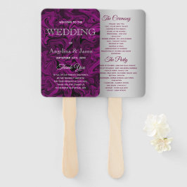 Abanico Elegante programa de boda púrpura