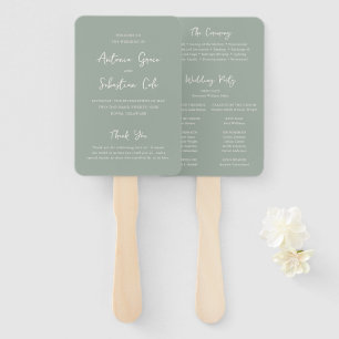 Abanico Elegante Programa de Boda Verde Menta Moderno