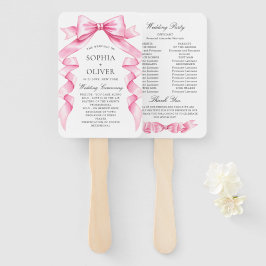 Abanico Elegante programa de bodas de barro con mano rosa