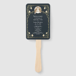 Abanico Elegante programa de bodas de búhos de estilo Art
