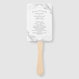 Abanico Elegante programa de bodas de hojas botánicas plat