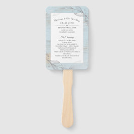 Abanico Elegante programa de bodas de hojas botánicas plat