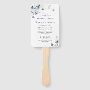 Abanico Elegante programa de bodas de invierno azul turque