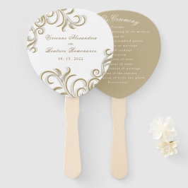Abanico Elegante programa de bodas de oro decorativo