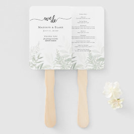 Abanico Elegante programa de bodas de vegetación botánica