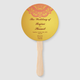 Abanico Elegante Programa de Bodas Indias Paisley Rosa Dor